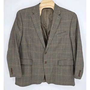 Lauren Ralph Lauren Houndstooth Lambs Wool Sport Coat Men 48R Classic Blazer